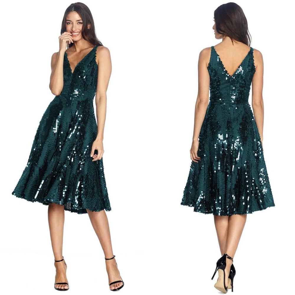 Dress the Population Sophie Dress in Pine Green Size S - Brand New with Tags